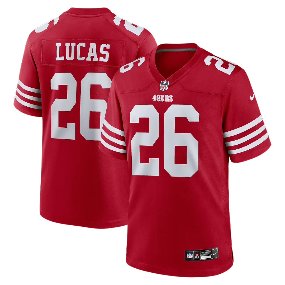 Zennovawear Chase Lucas San Francisco 49ers Team Game Jersey - Scarlet