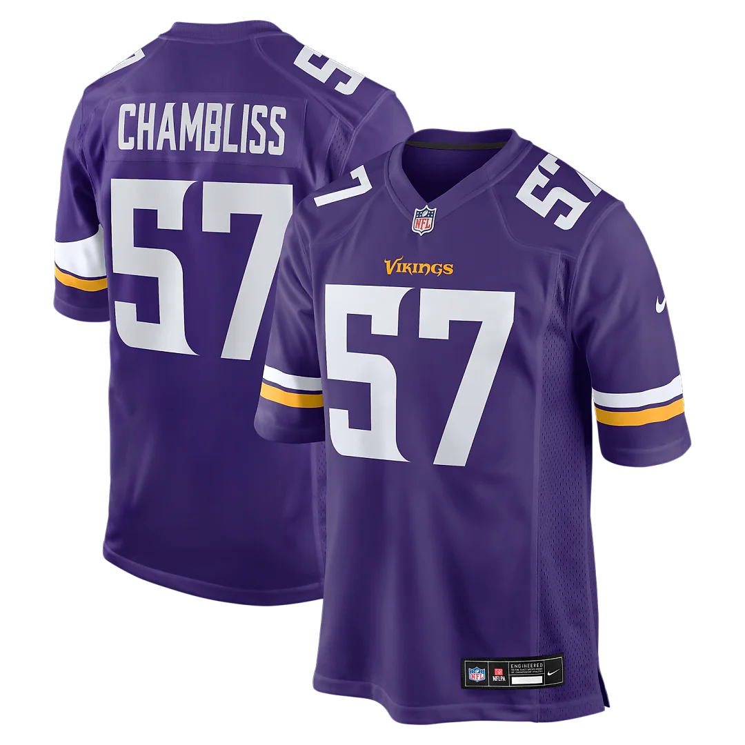 Zennovawear Chaz Chambliss Minnesota Vikings Team Game Jersey - Purple