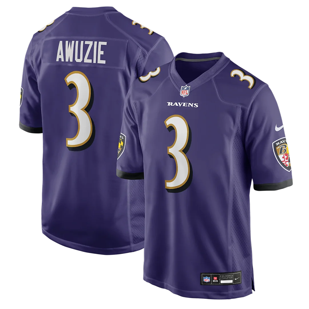 Zennovawear Chidobe Awuzie Baltimore Ravens Team Game Jersey - Purple