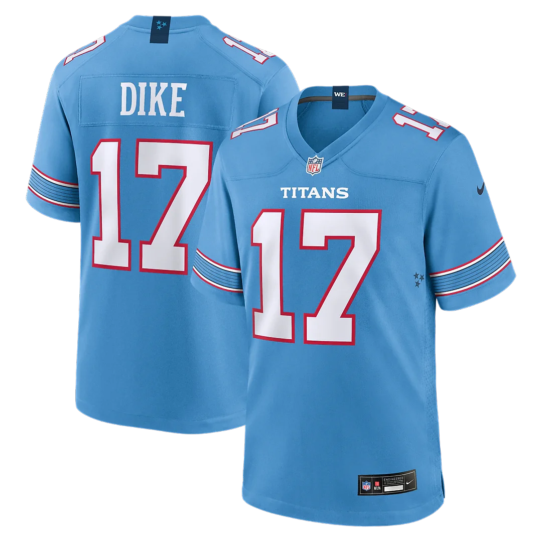 Zennovawear Chimere Dike Tennessee Titans Team Game Jersey - Light Blue