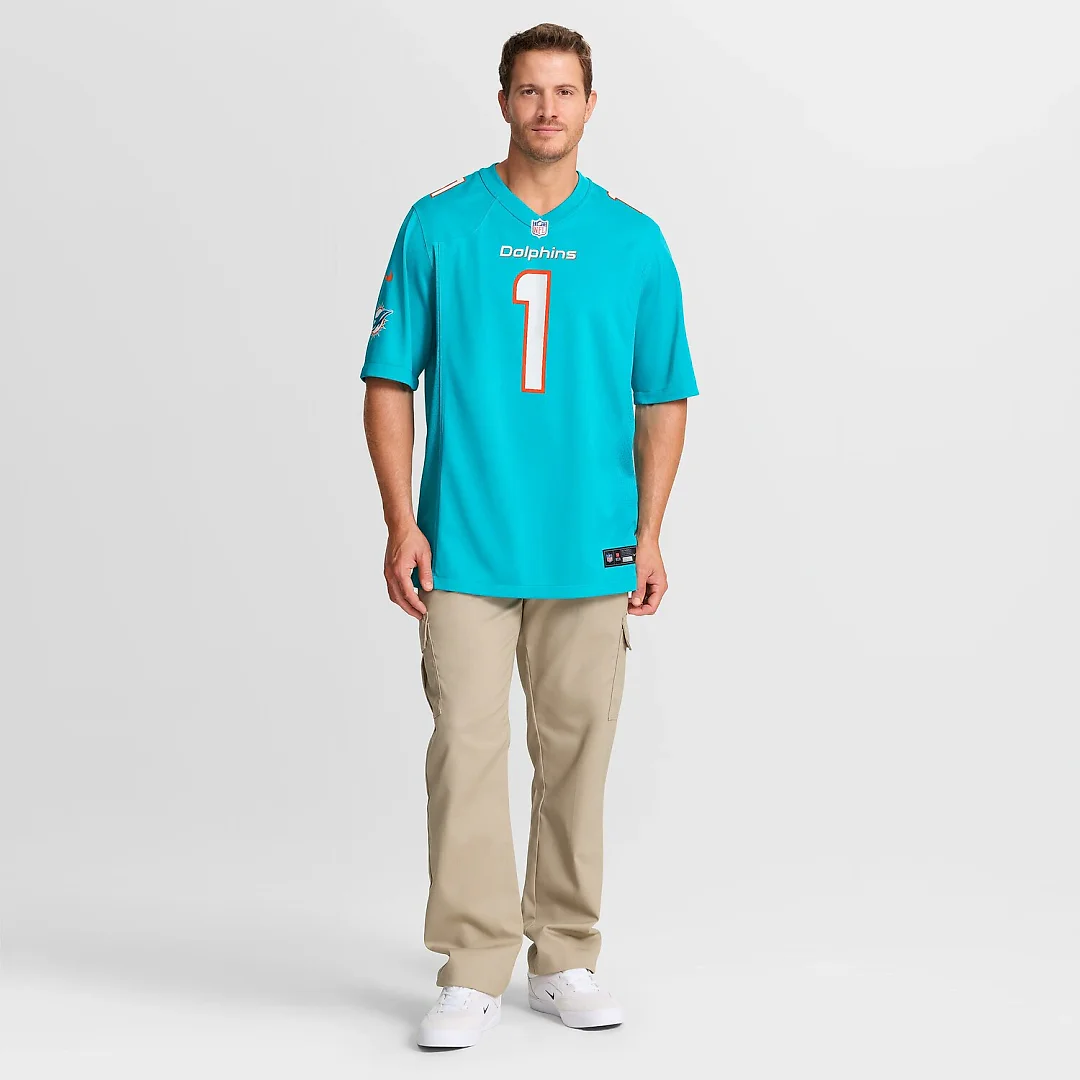 Zennovawear Chris Johnson Miami Dolphins 2026 NFL Draft First Round Pick No. 27 Team Game Jersey - Aqua