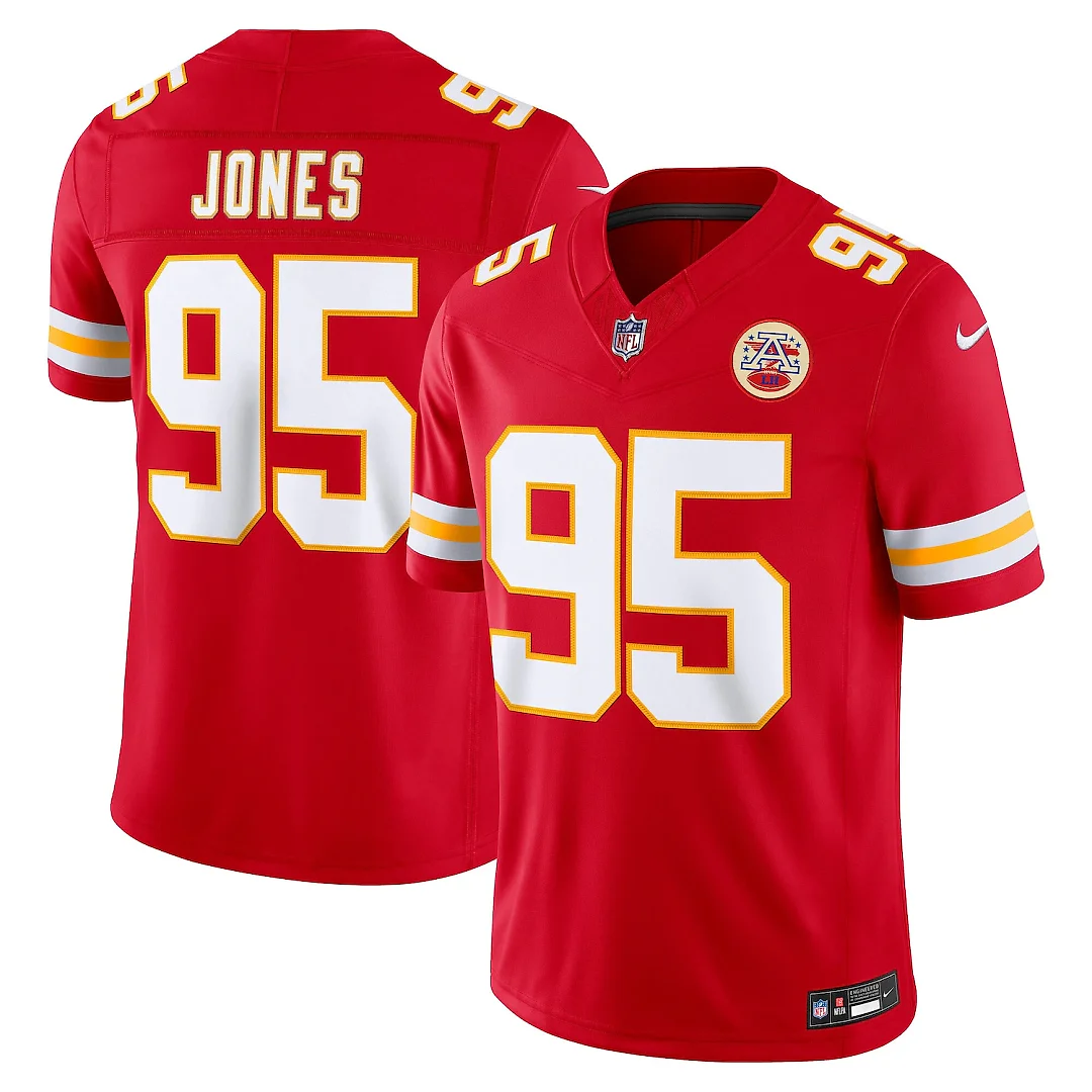 Zennovawear Chris Jones Kansas City Chiefs Team Vapor FUSE. Stitched Limited Jersey - Red