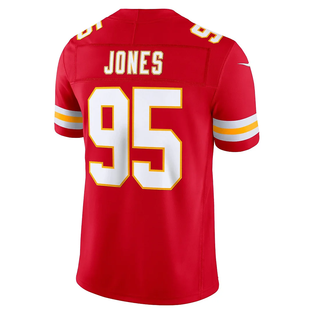 Zennovawear Chris Jones Kansas City Chiefs Team Vapor FUSE. Stitched Limited Jersey - Red
