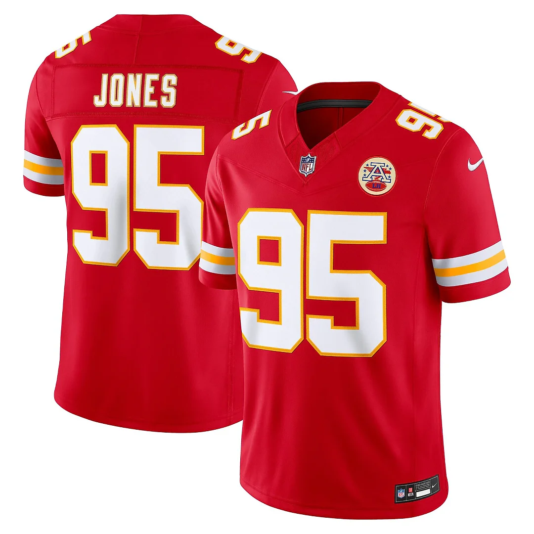 Zennovawear Chris Jones Kansas City Chiefs Team Vapor FUSE. Stitched Limited Jersey - Red