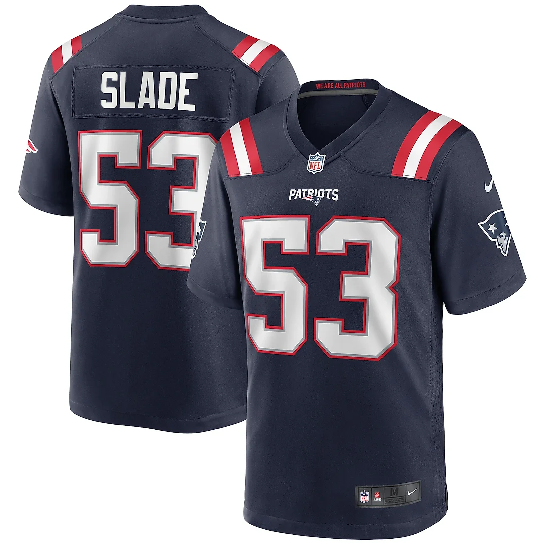 Zennovawear Chris Slade New England Patriots Game Retired Player Jersey - Navy