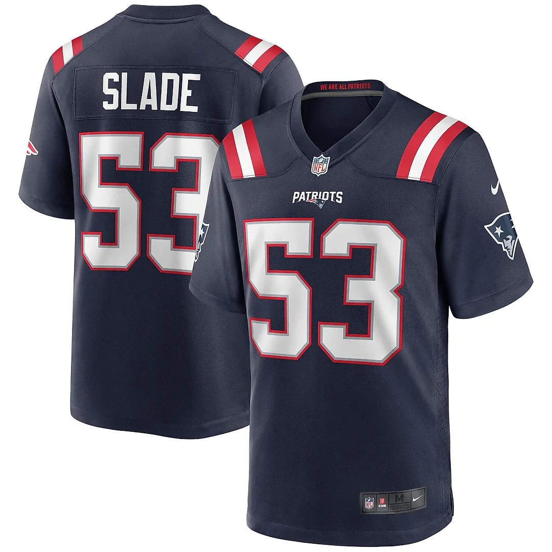 Zennovawear Chris Slade New England Patriots Game Retired Player Jersey - Navy