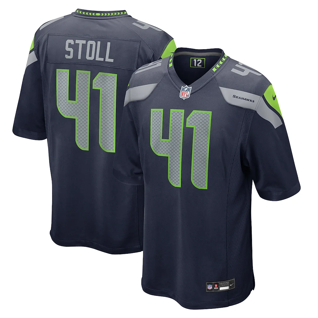 Zennovawear Chris Stoll Seattle Seahawks Game Jersey - College Navy