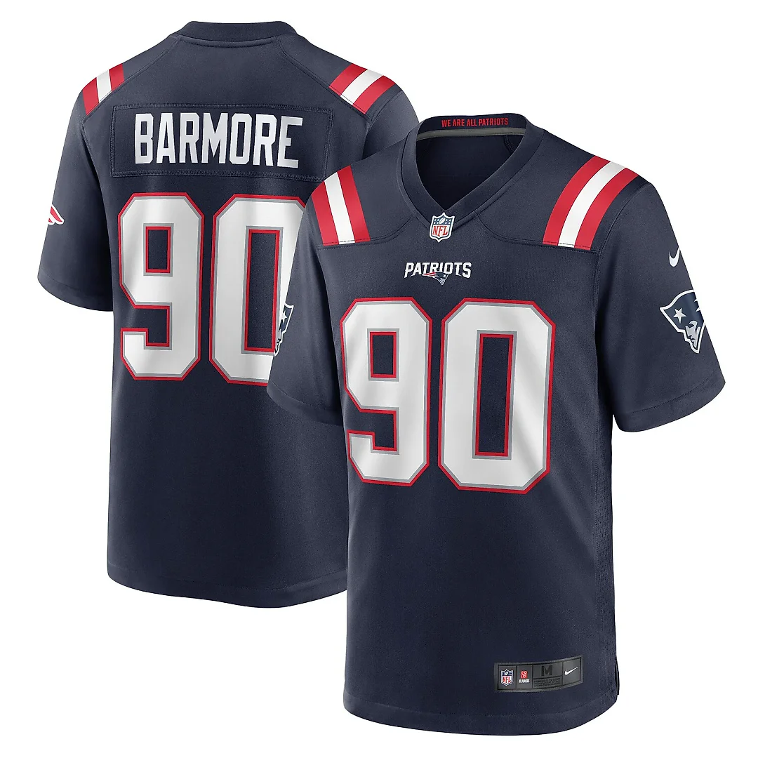 Zennovawear Christian Barmore New England Patriots Player Game Jersey - Navy