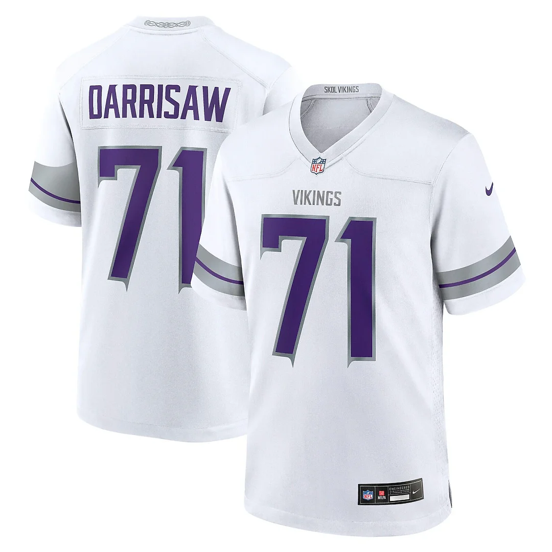 Zennovawear Christian Darrisaw Minnesota Vikings Alternate Game Jersey - White
