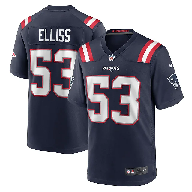 Zennovawear Christian Elliss New England Patriots Game Jersey - Navy