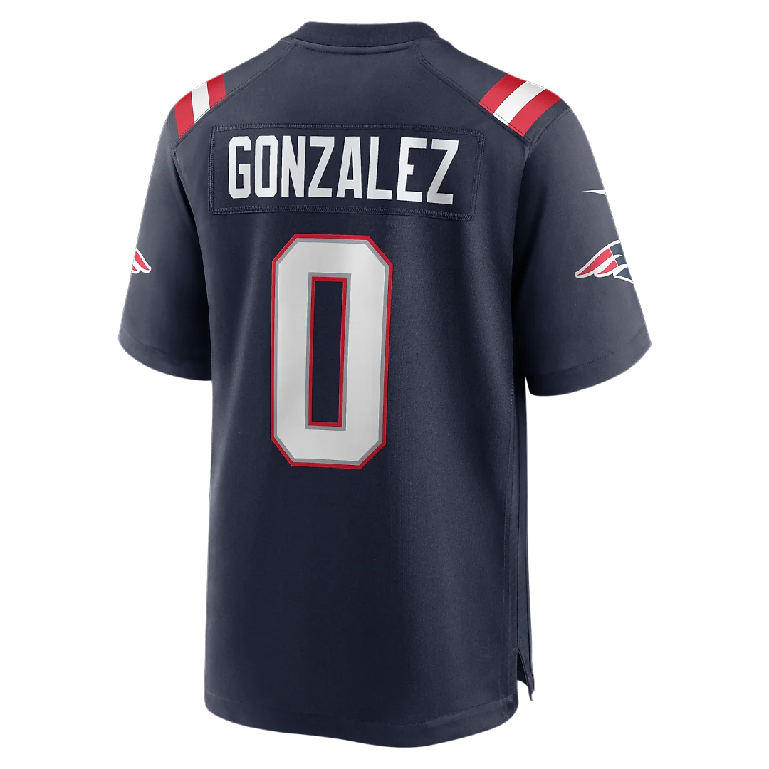 Zennovawear Christian Gonzalez New England Patriots Team Game Jersey - Navy