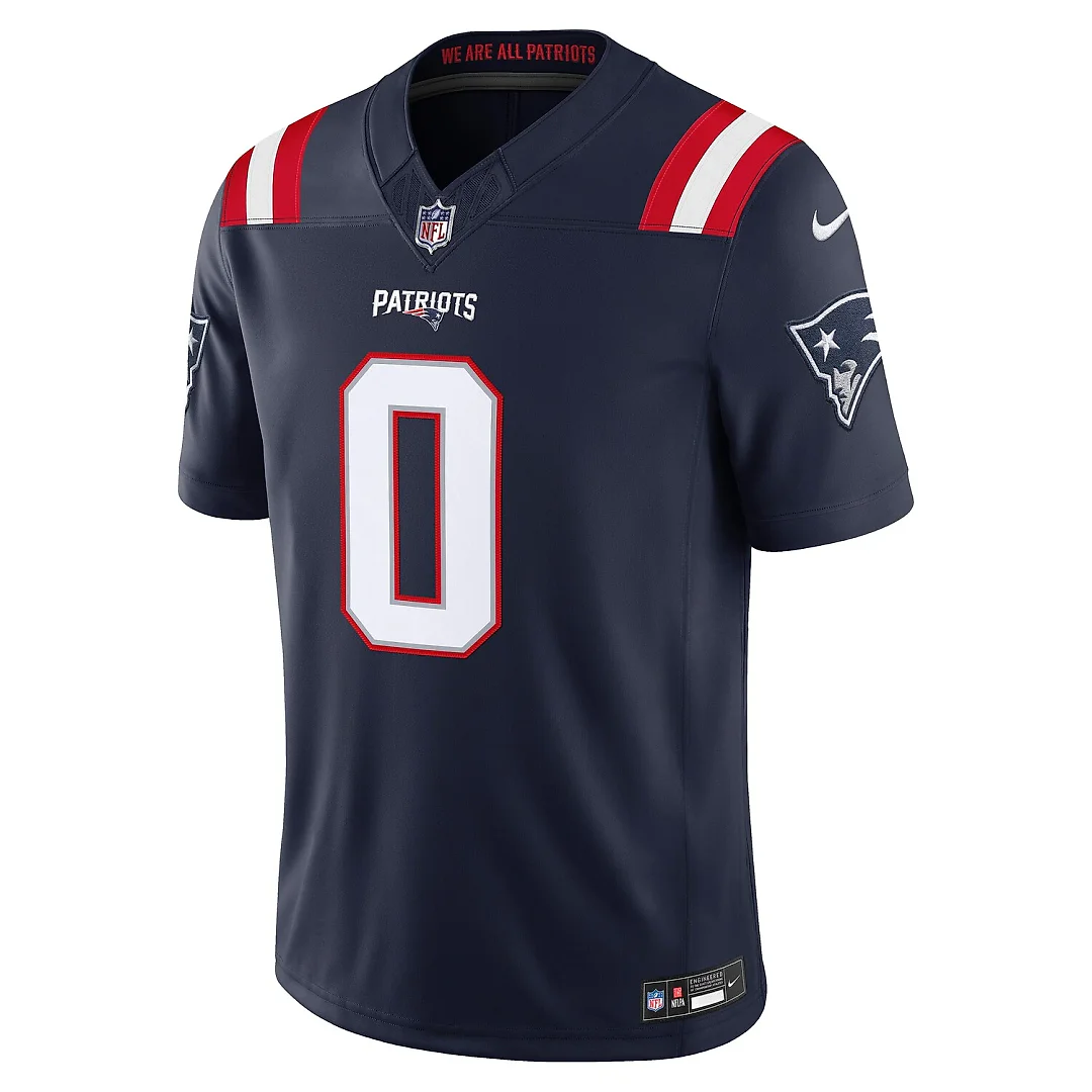 Zennovawear Christian Gonzalez New England Patriots Team Vapor FUSE. Stitched Limited Jersey - Navy