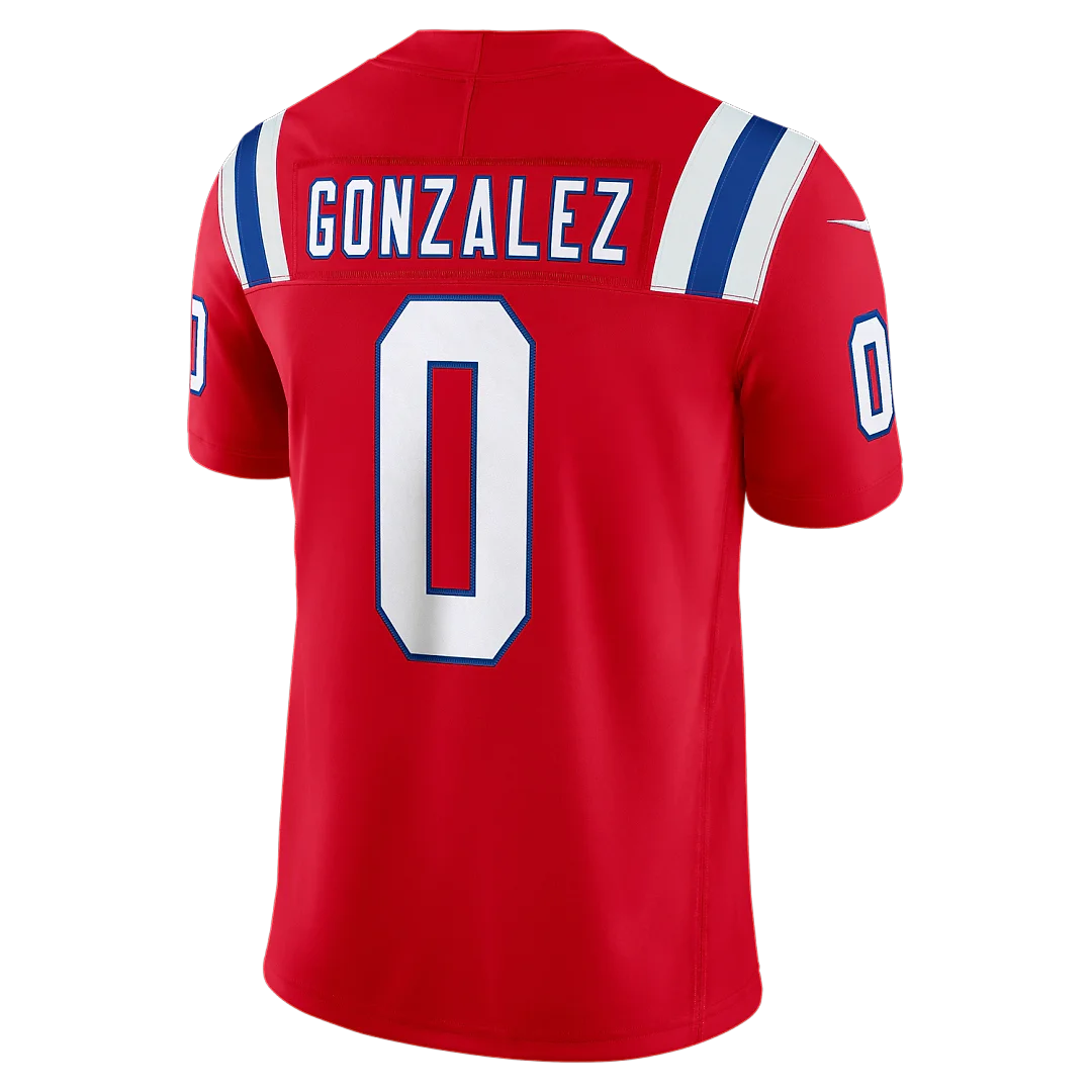 Zennovawear Christian Gonzalez New England Patriots Alternate Vapor FUSE. Stitched Limited Jersey - Red