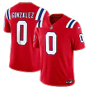Zennovawear Christian Gonzalez New England Patriots Alternate Vapor FUSE. Stitched Limited Jersey - Red