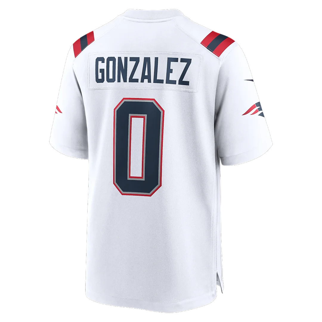 Zennovawear Christian Gonzalez New England Patriots Game Jersey - White