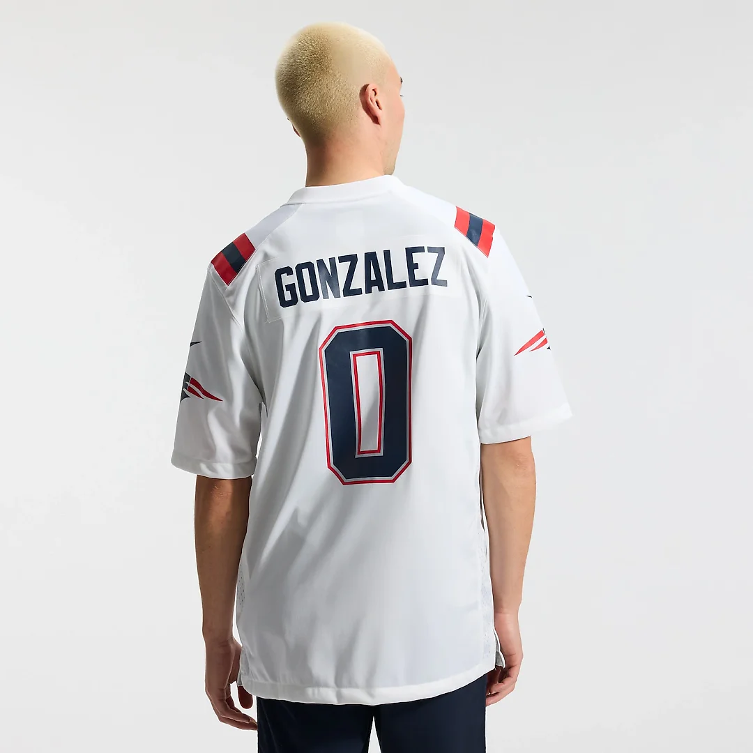 Zennovawear Christian Gonzalez New England Patriots Game Jersey - White