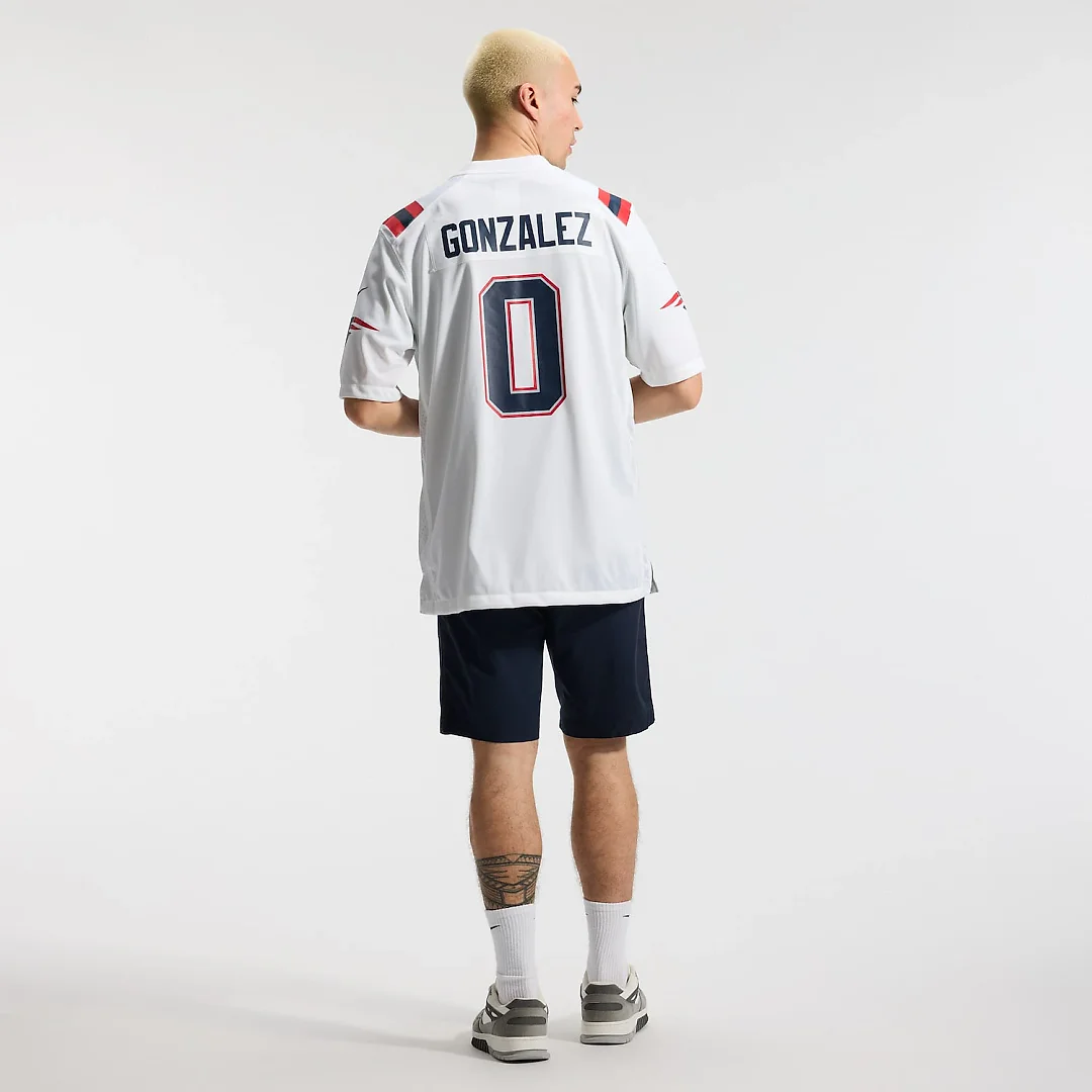 Zennovawear Christian Gonzalez New England Patriots Game Jersey - White