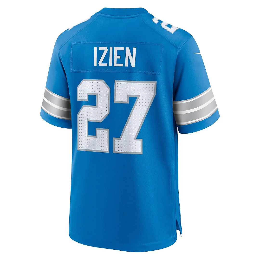 Zennovawear Christian Izien Detroit Lions Team Game Jersey - Blue