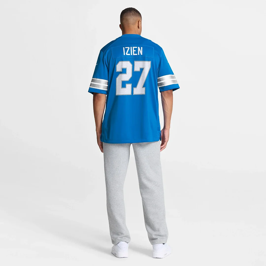 Zennovawear Christian Izien Detroit Lions Team Game Jersey - Blue