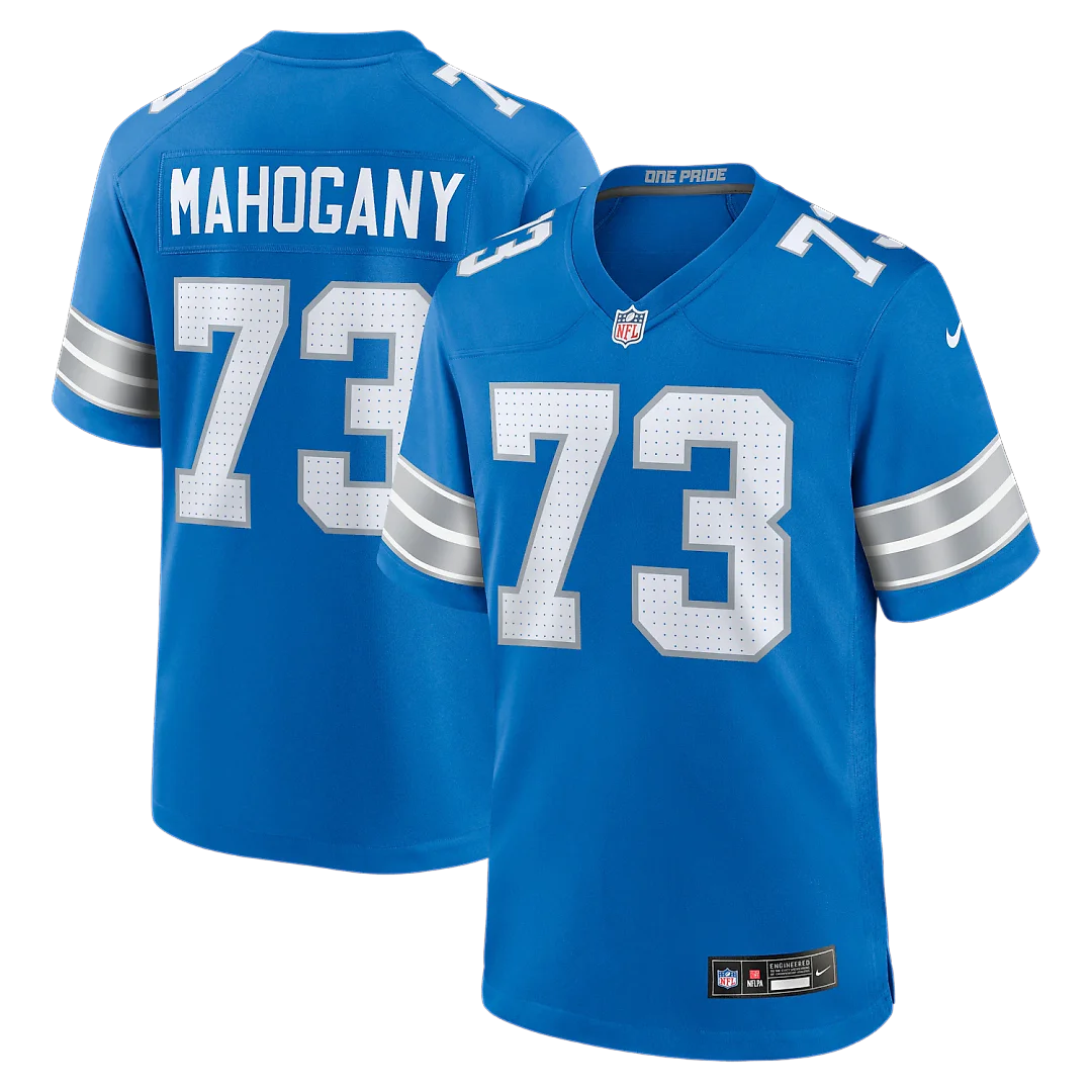Zennovawear Christian Mahogany Detroit Lions Team Game Jersey - Blue