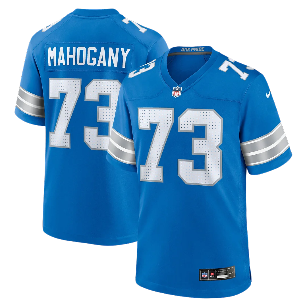 Zennovawear Christian Mahogany Detroit Lions Team Game Jersey - Blue