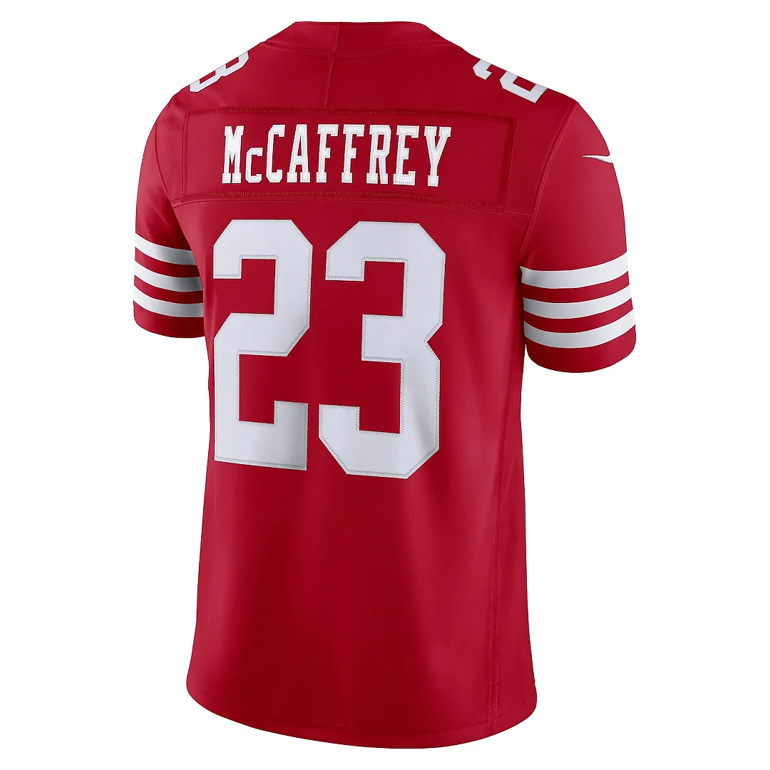 Zennovawear Christian McCaffrey San Francisco 49ers Team Vapor FUSE. Stitched Limited Jersey - Scarlet