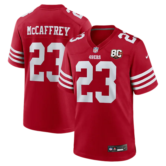 Zennovawear Christian McCaffrey San Francisco 49ers 80th Anniversary Game Jersey - Scarlet