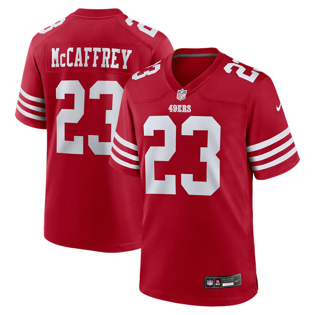 Zennovawear Christian McCaffrey San Francisco 49ers Game Player Jersey - Scarlet