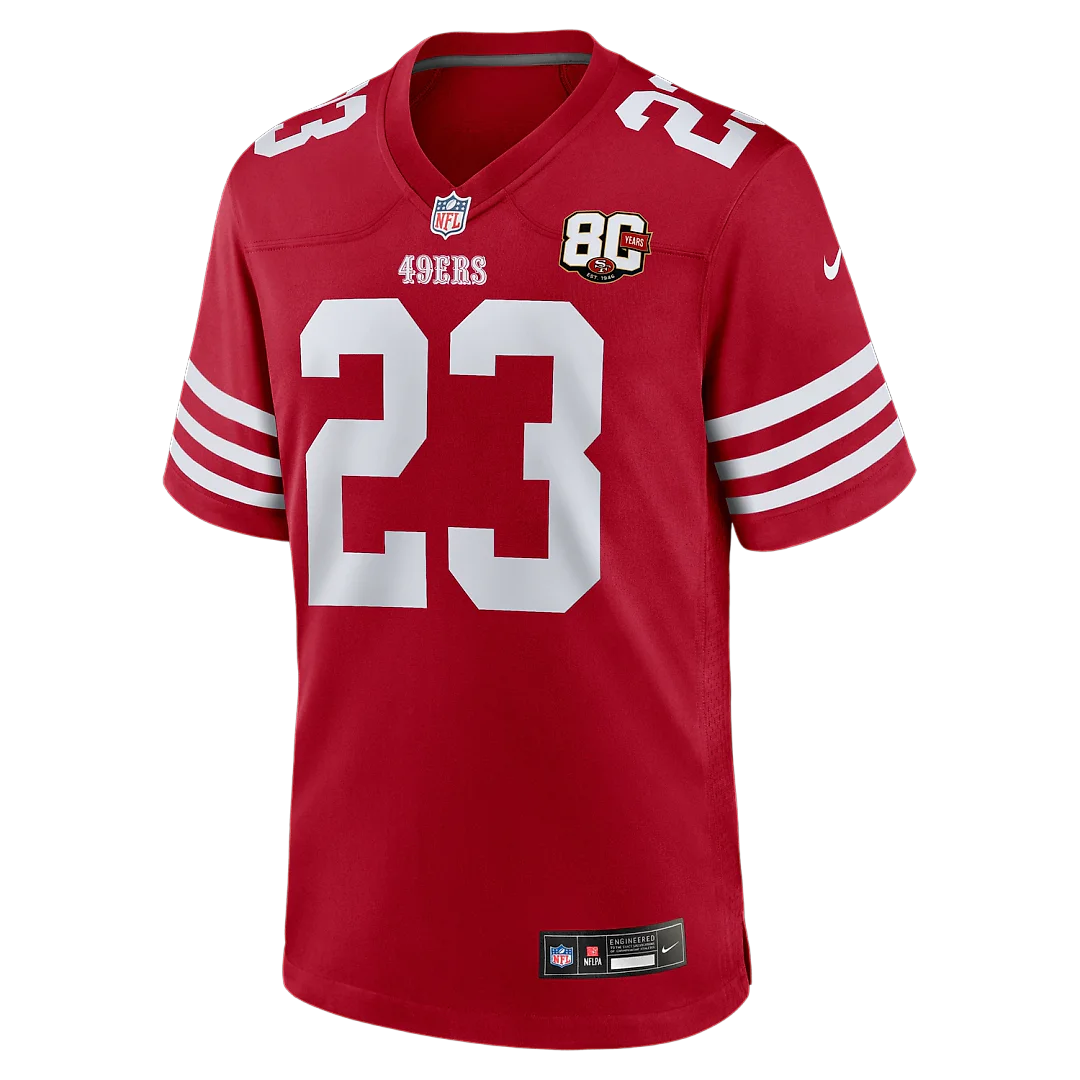 Zennovawear Christian McCaffrey San Francisco 49ers 80th Anniversary Game Jersey - Scarlet