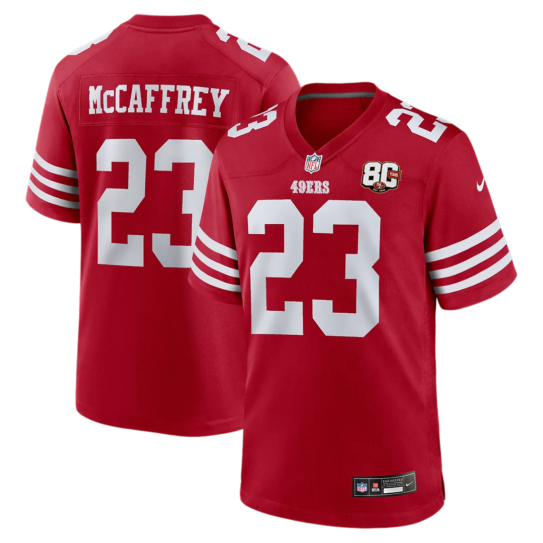 Zennovawear Christian McCaffrey San Francisco 49ers 80th Anniversary Game Jersey - Scarlet