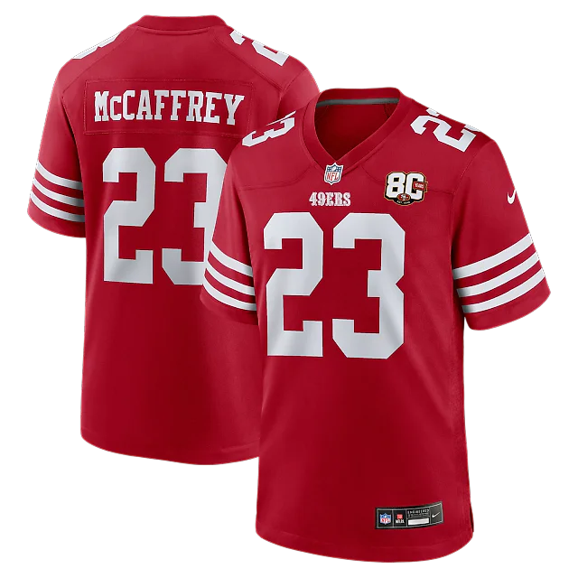 Zennovawear Christian McCaffrey San Francisco 49ers 80th Anniversary Game Jersey - Scarlet