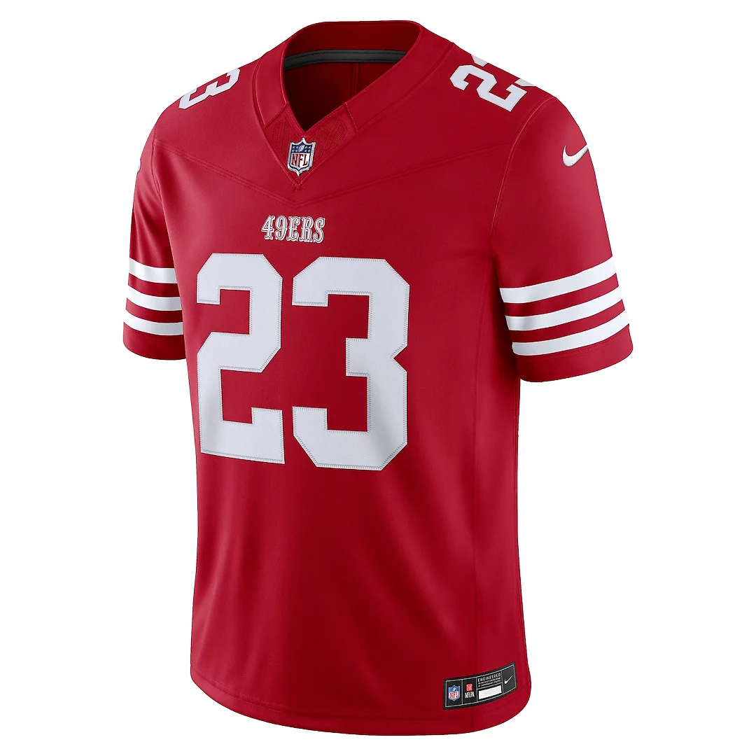 Zennovawear Christian McCaffrey San Francisco 49ers Team Vapor FUSE. Stitched Limited Jersey - Scarlet