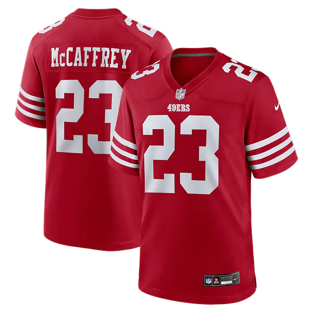 Zennovawear Christian McCaffrey San Francisco 49ers Game Player Jersey - Scarlet