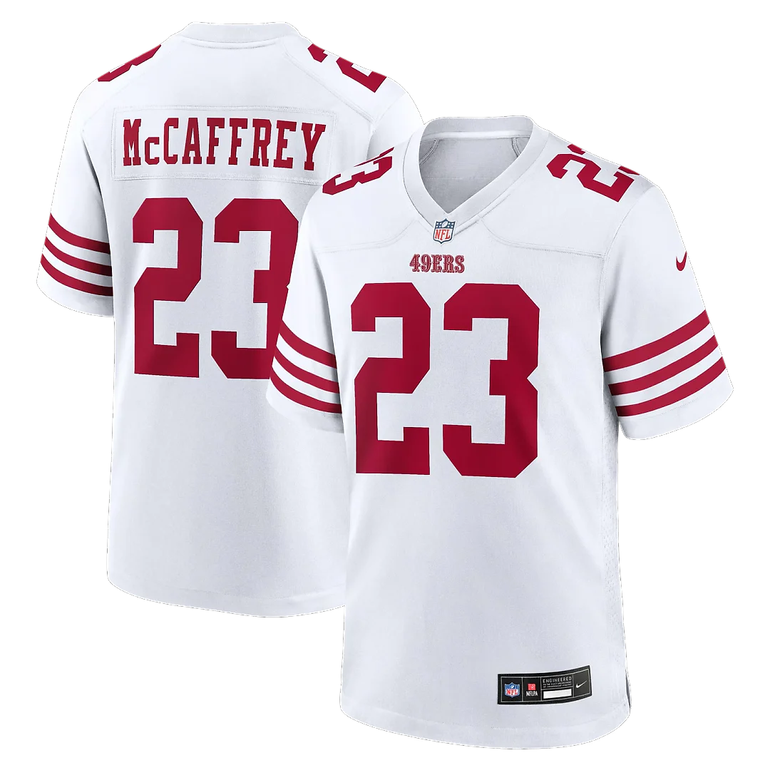 Zennovawear Christian McCaffrey San Francisco 49ers Game Player Jersey - White