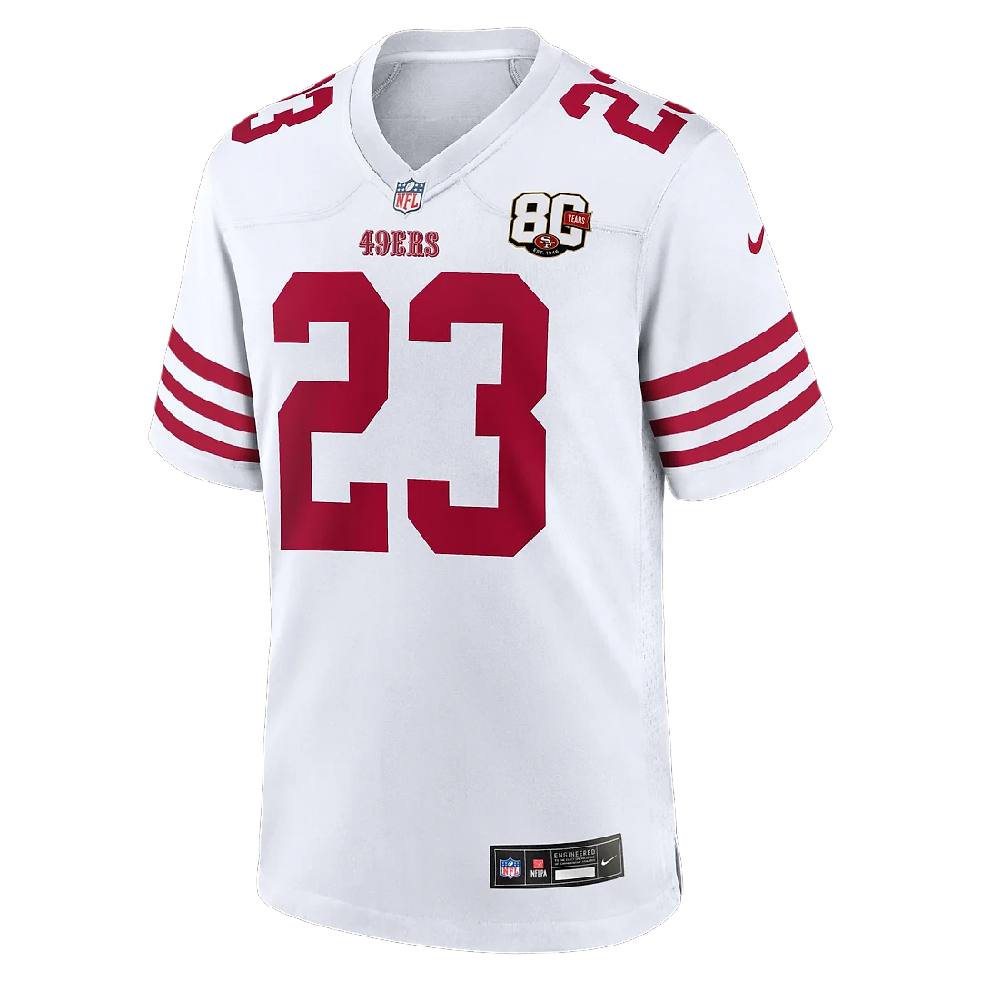 Zennovawear Christian McCaffrey San Francisco 49ers 80th Anniversary Game Jersey - White