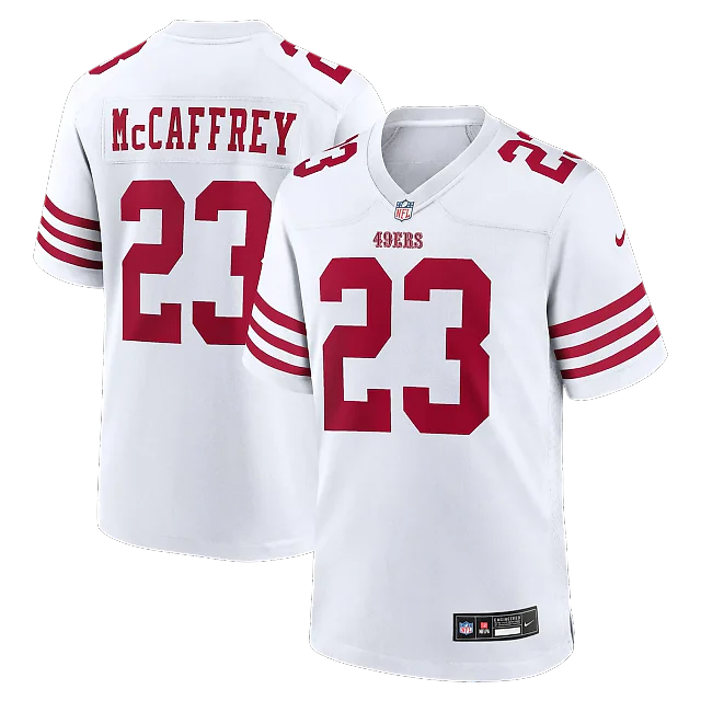 Zennovawear Christian McCaffrey San Francisco 49ers Game Player Jersey - White