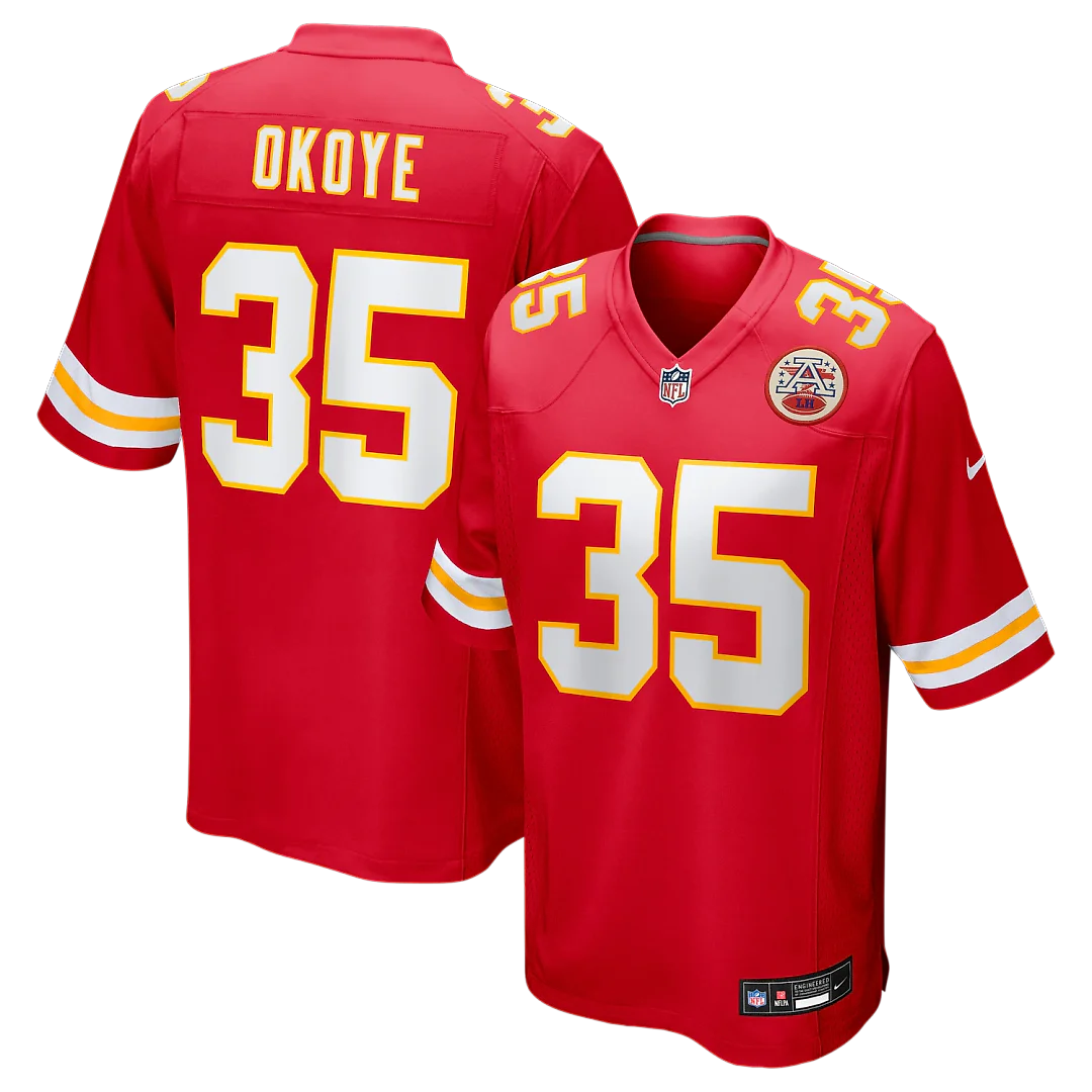 Zennovawear Christian Okoye Kansas City Chiefs Game Retired Player Jersey - Red