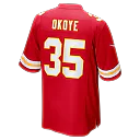 Zennovawear Christian Okoye Kansas City Chiefs Game Retired Player Jersey - Red