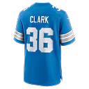 Zennovawear Chuck Clark Detroit Lions Team Game Jersey - Blue