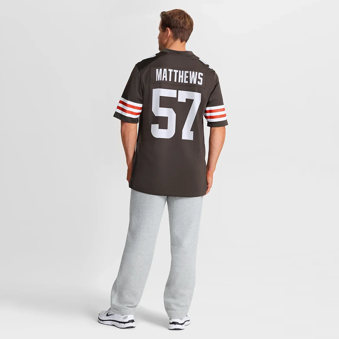 Zennovawear Clay Matthews Cleveland Browns Game Retired Player Jersey - Brown