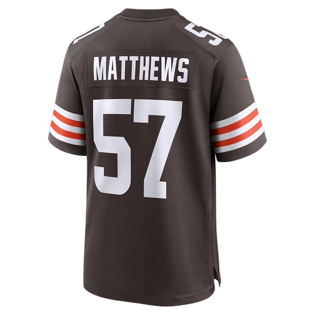 Zennovawear Clay Matthews Cleveland Browns Game Retired Player Jersey - Brown