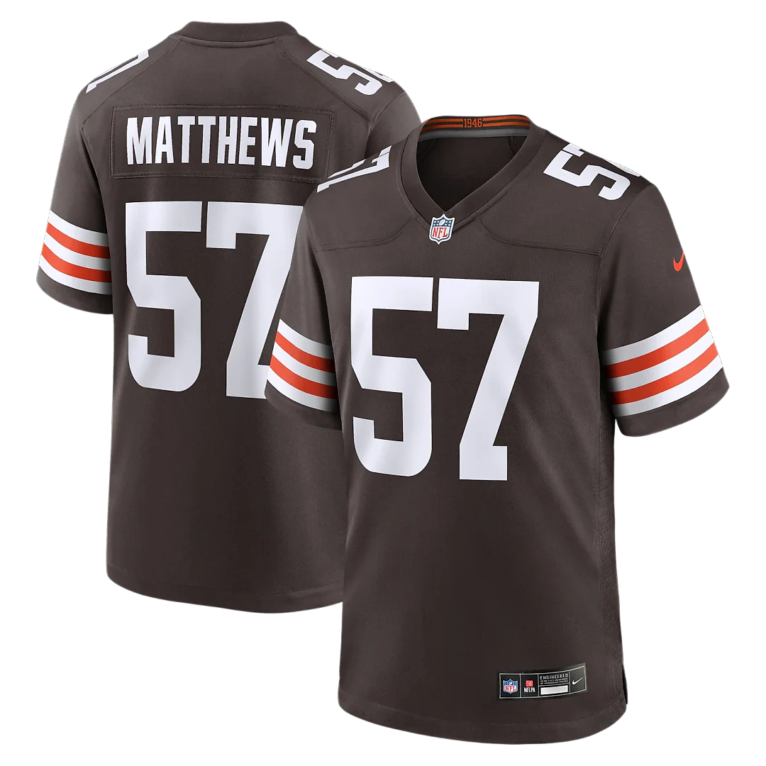 Zennovawear Clay Matthews Cleveland Browns Game Retired Player Jersey - Brown