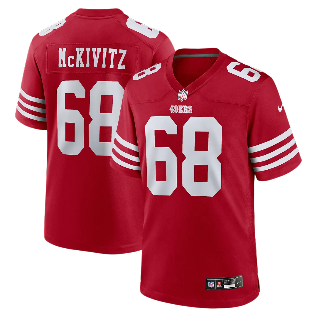Zennovawear Colton McKivitz San Francisco 49ers Game Jersey - Scarlet