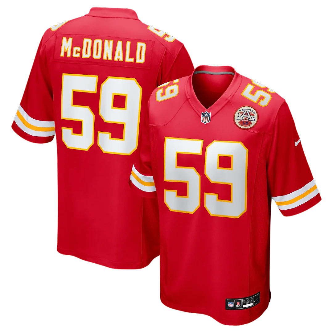 Zennovawear Cooper McDonald Kansas City Chiefs Team Game Jersey - Red