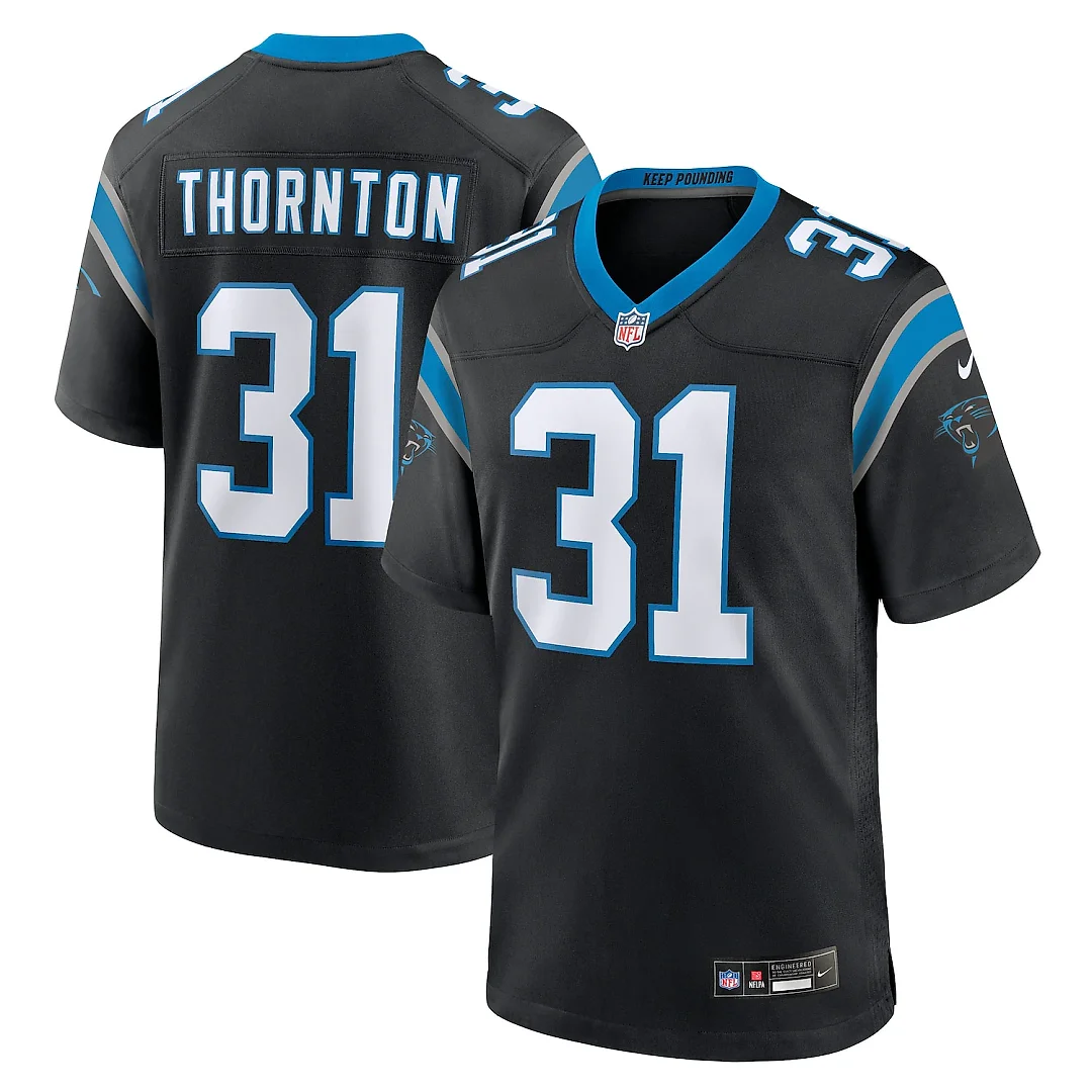 Zennovawear Corey Thornton Carolina Panthers Team Game Jersey - Black