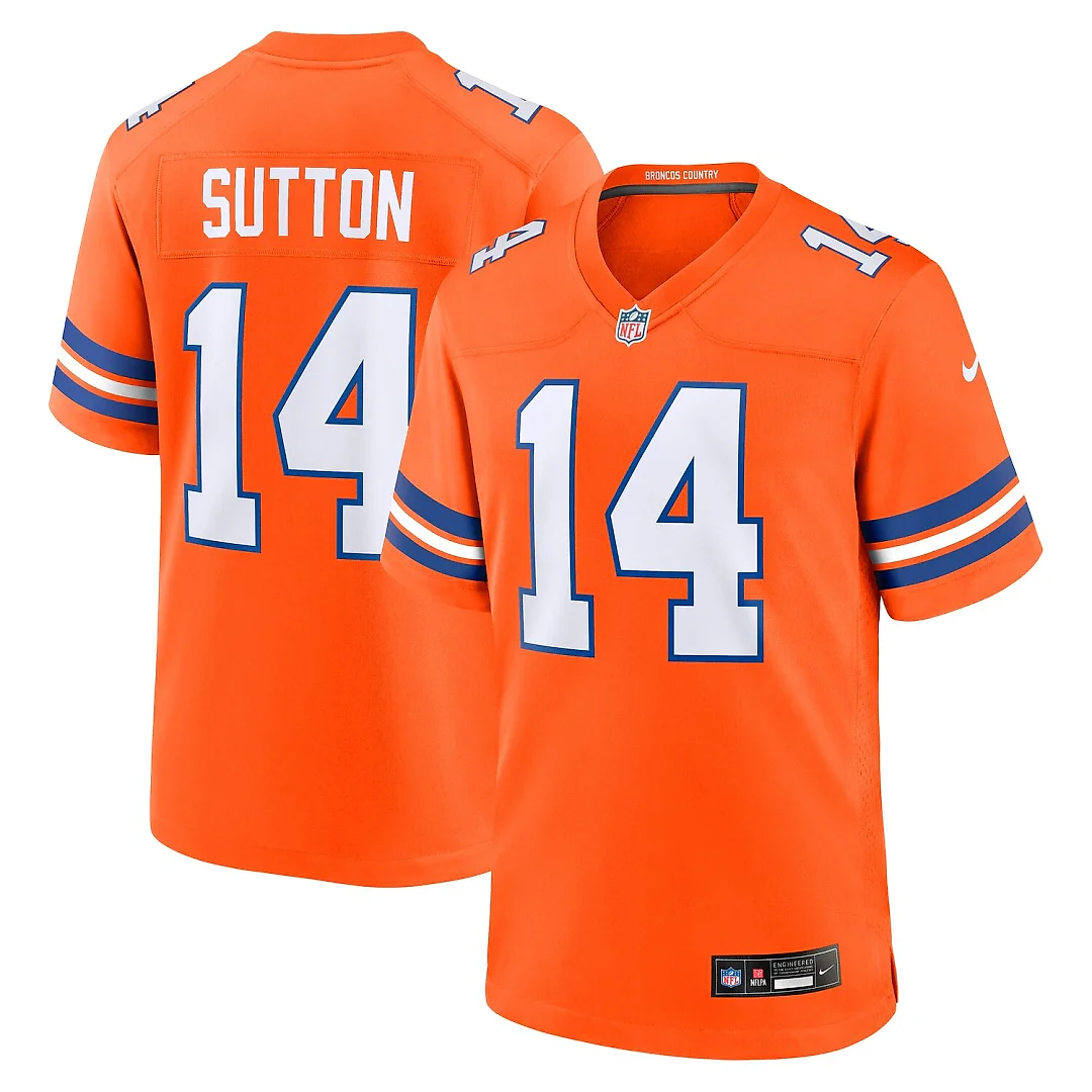 Zennovawear Courtland Sutton Denver Broncos Alternate Game Jersey - Orange