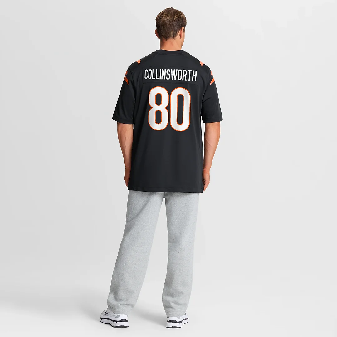 Zennovawear Cris Collinsworth Cincinnati Bengals Team Retired Player Game Jersey - Black