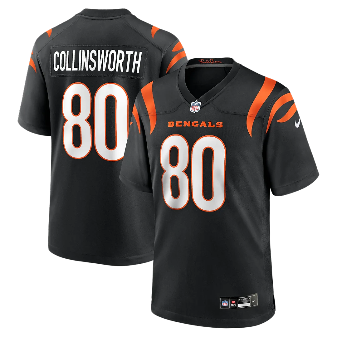 Zennovawear Cris Collinsworth Cincinnati Bengals Team Retired Player Game Jersey - Black