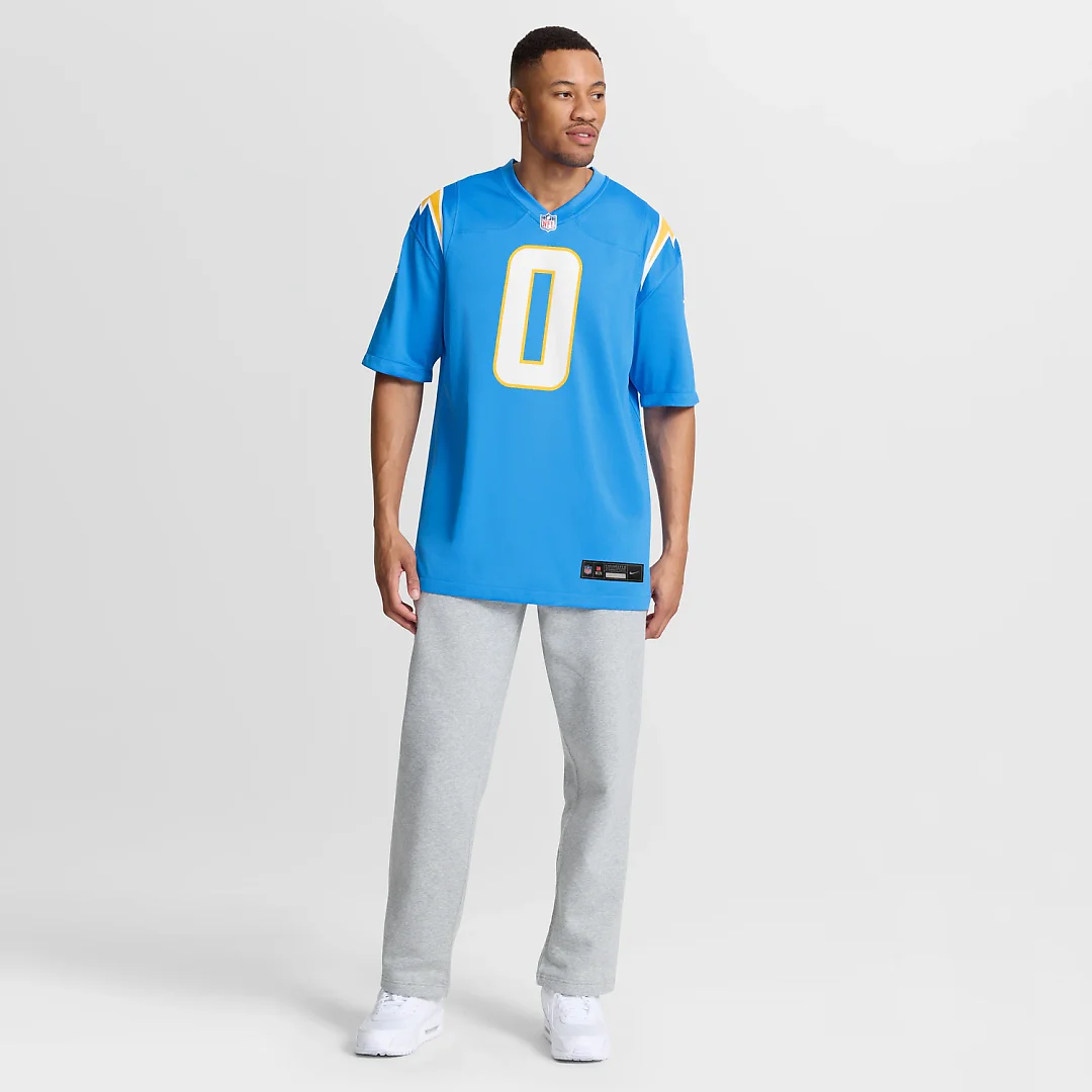 Zennovawear Daiyan Henley Los Angeles Chargers Team Game Jersey - Powder Blue