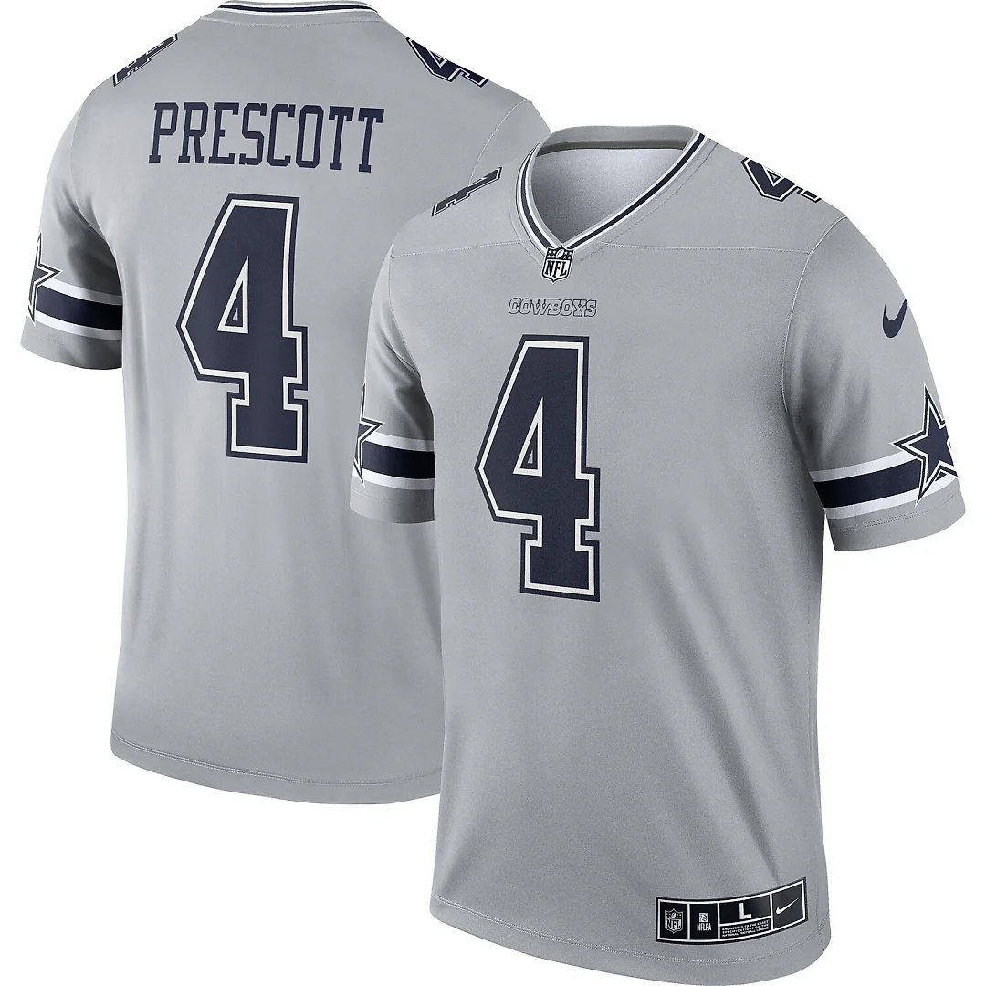 Zennovawear Dak Prescott Dallas Cowboys Inverted Legend Player Performance Top - Gray
